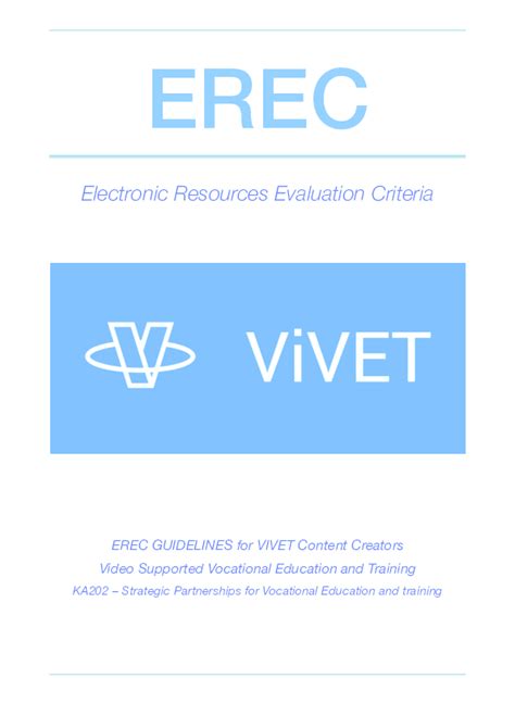 EREC Electronic Resources Evaluation Criteria.